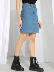 Kotty Above Knee Denim Straight Skirts
