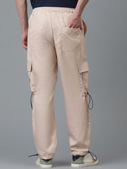 Kotty Men Relaxed Low-Rise Easy Wash Cargos Trousers