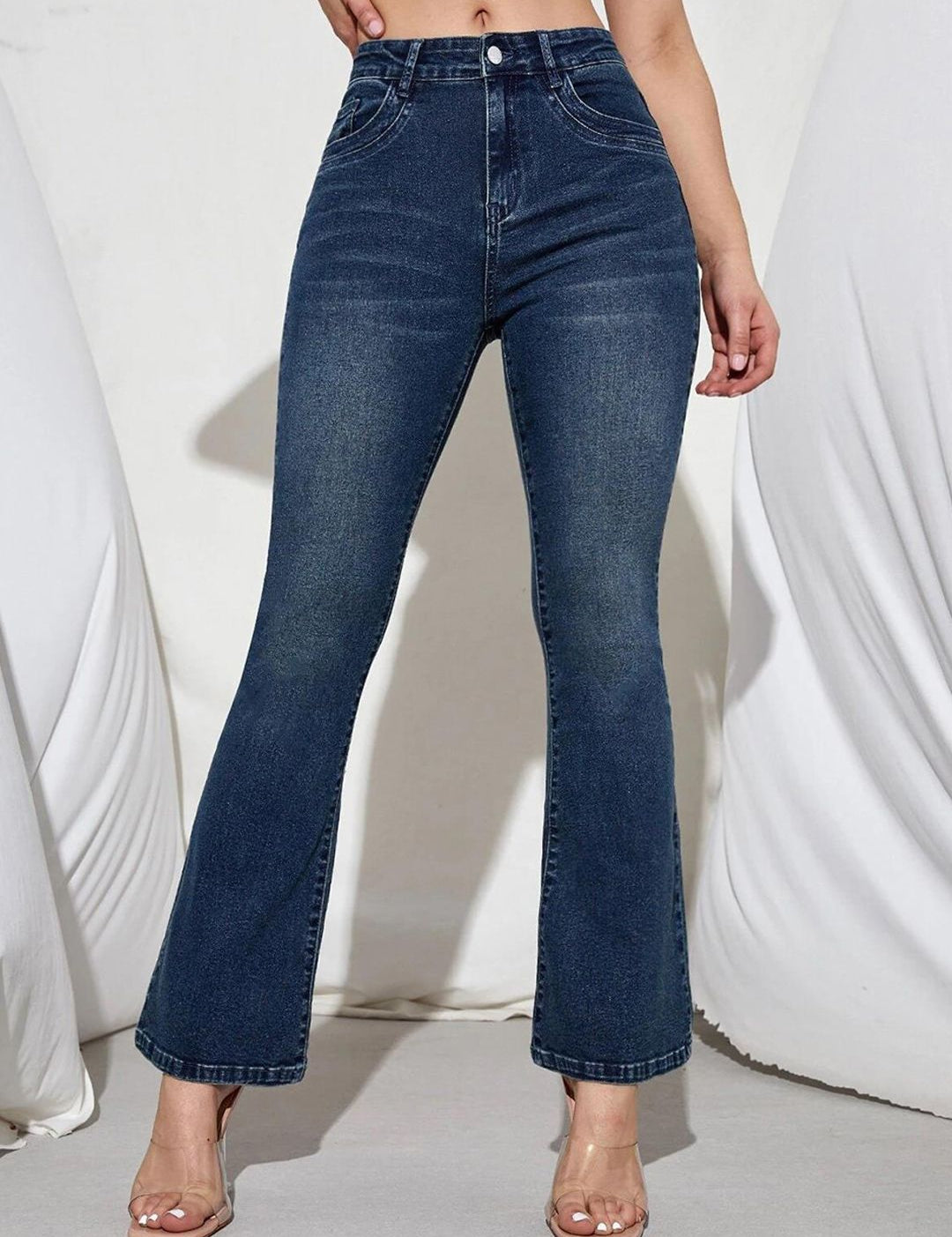 Kotty Women Jean Bootcut High-Rise Light Fade Stretchable Jeans