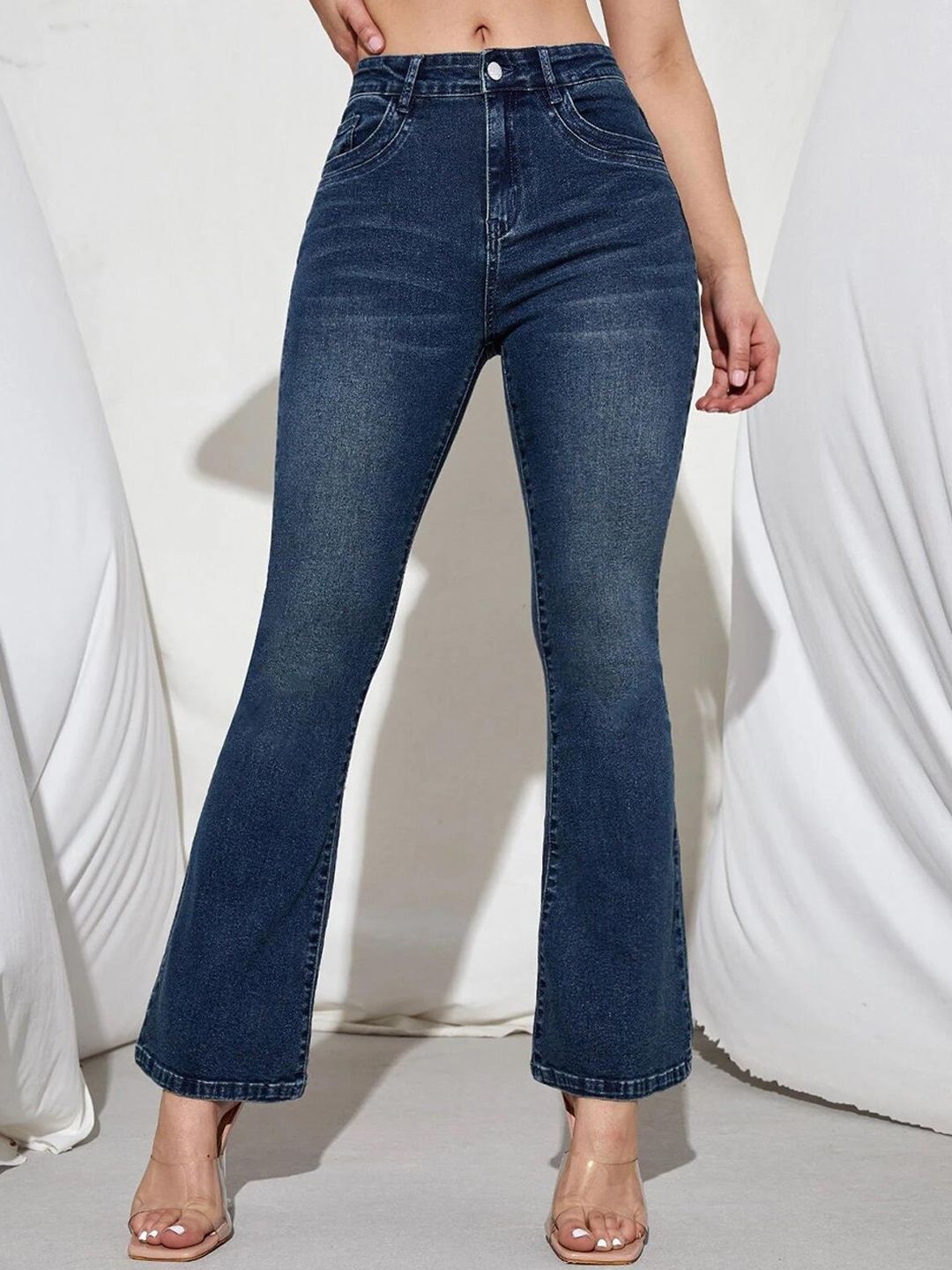 Kotty Women Jean Bootcut High-Rise Light Fade Stretchable Jeans