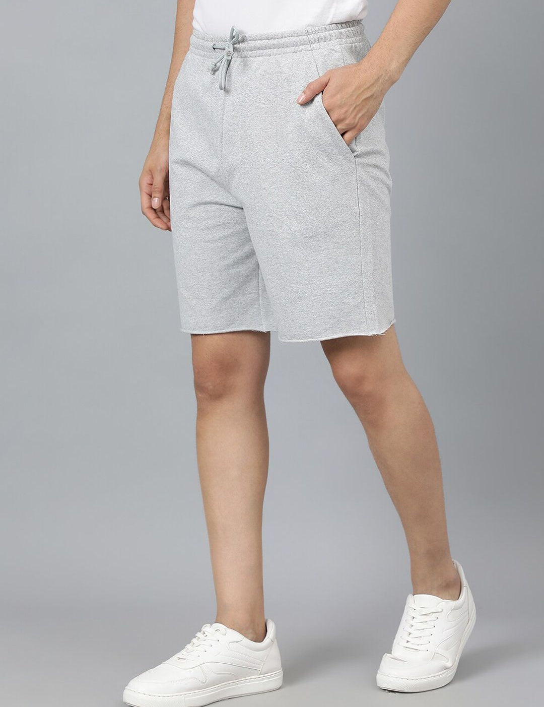 Kotty Men Grey Mid-Rise Regular Shorts