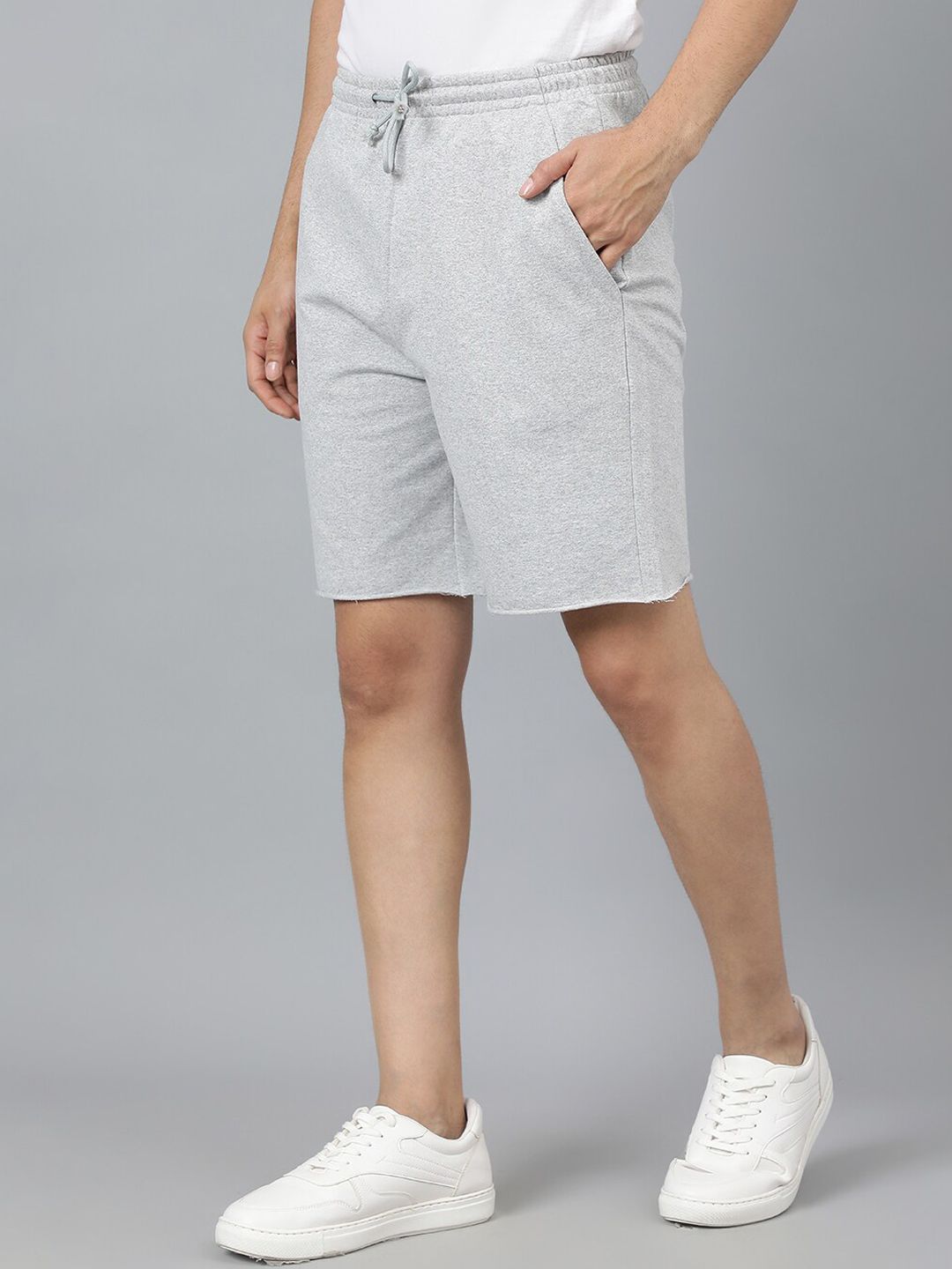 Kotty Men Grey Mid-Rise Regular Shorts
