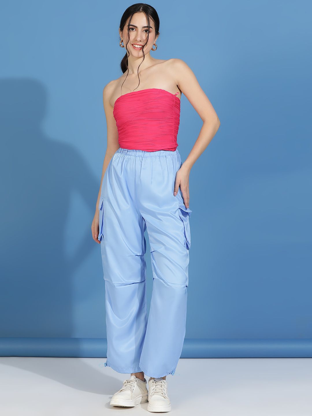 Kotty Women Regular Fit High Waist Cargos