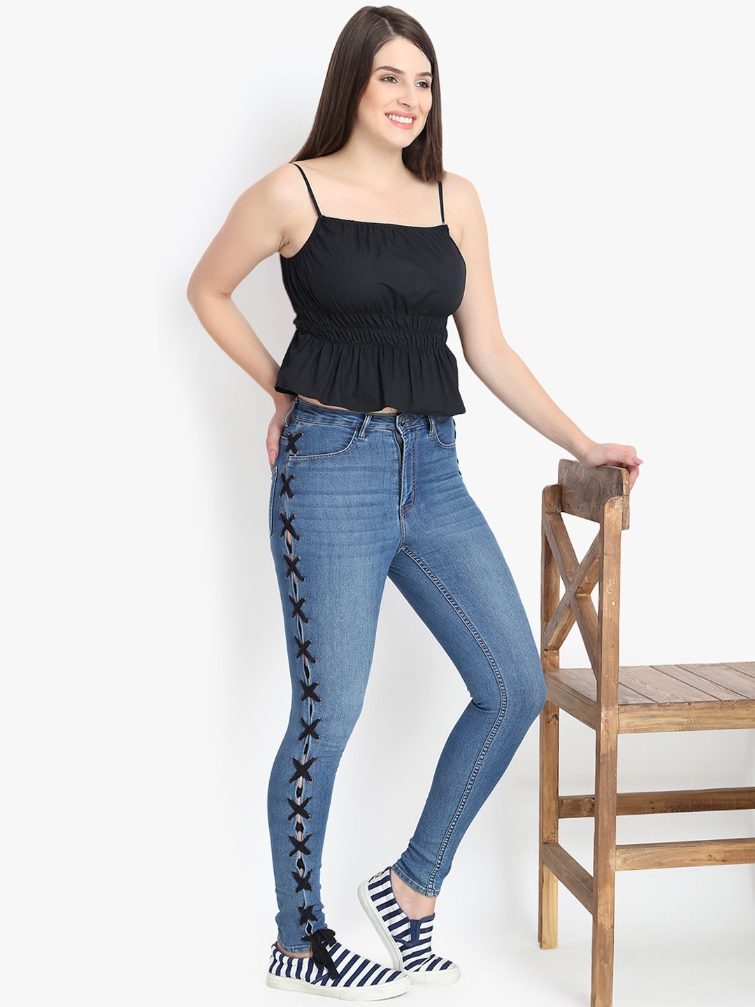 Kotty Women Blue Skinny Fit High-Rise Clean Look Stretchable Jeans