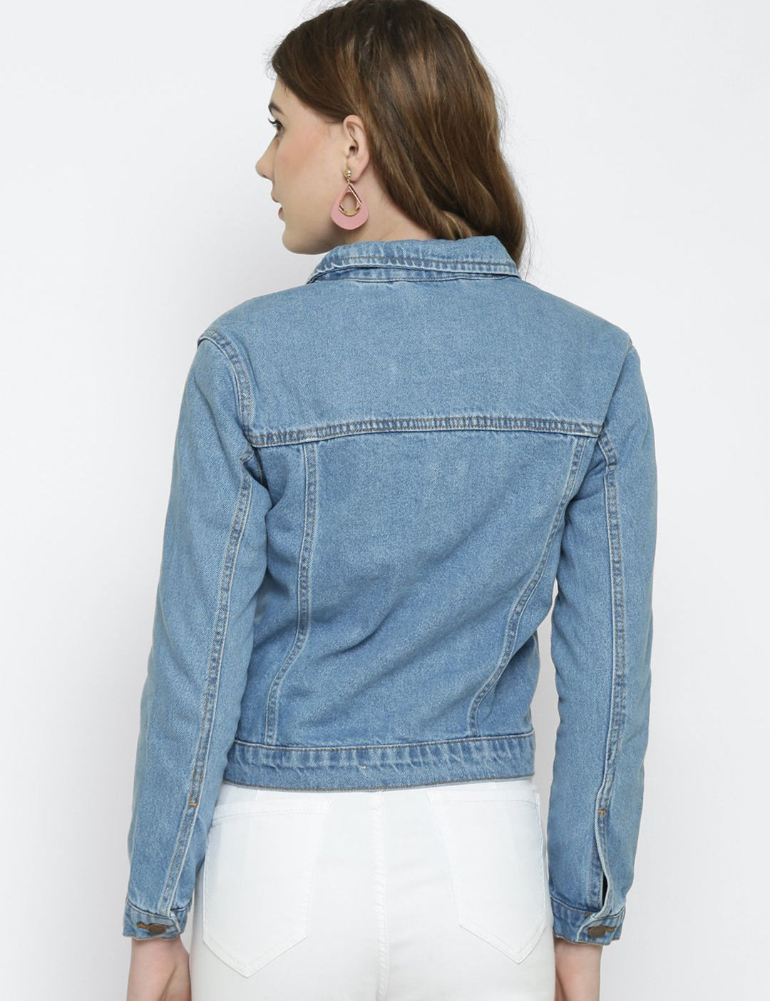 Kotty Women Blue Solid Denim Jacket