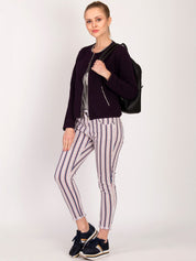 Kotty Women Purple Self Design Open Front Jacket