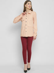 Kotty Women Pink Solid Tailored Jacket