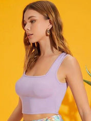 KOTTY Basics Basics Shoulder Straps Cotton Fitted Crop Top