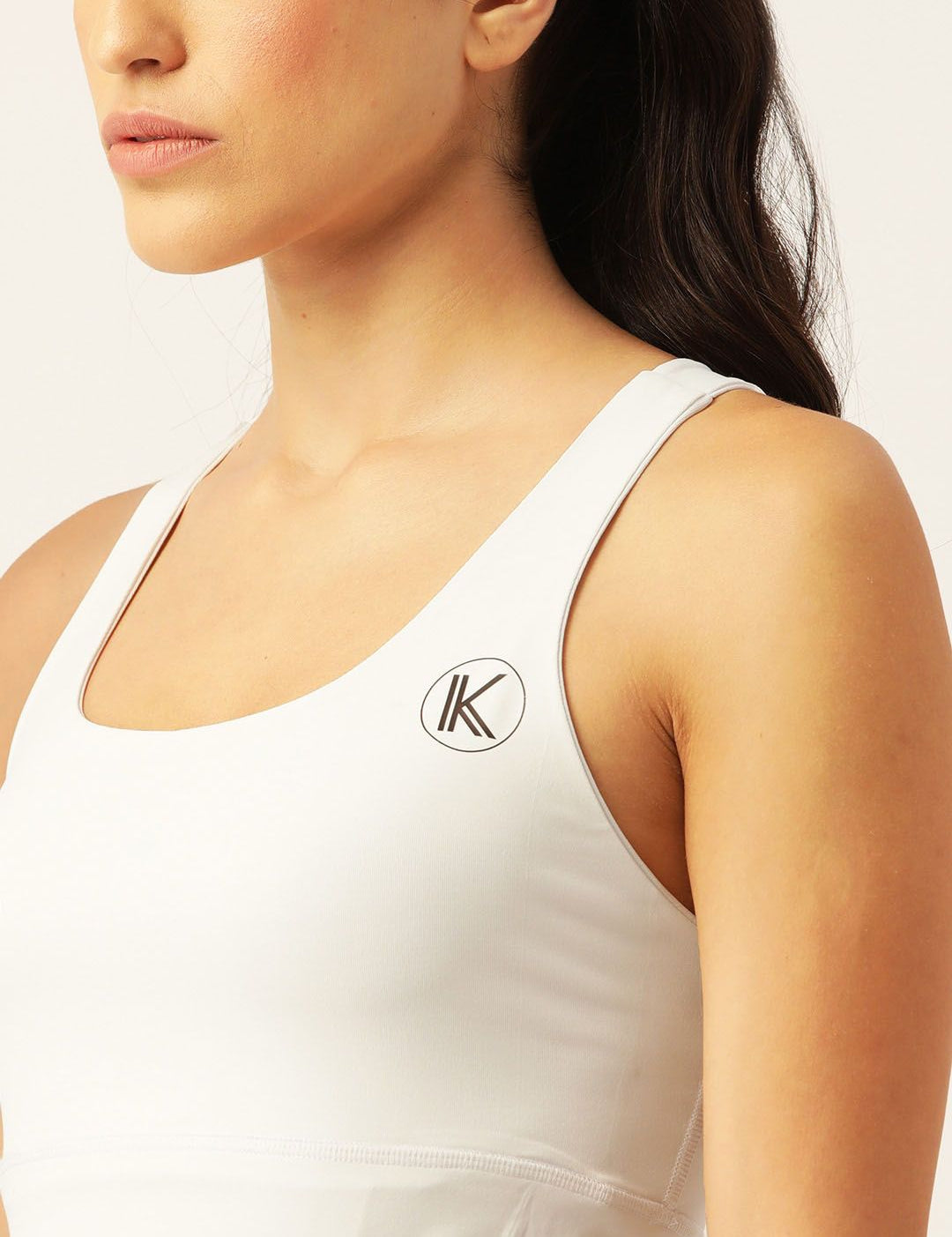 Kotty Women Off White High-Rise Sports Bra & Tights