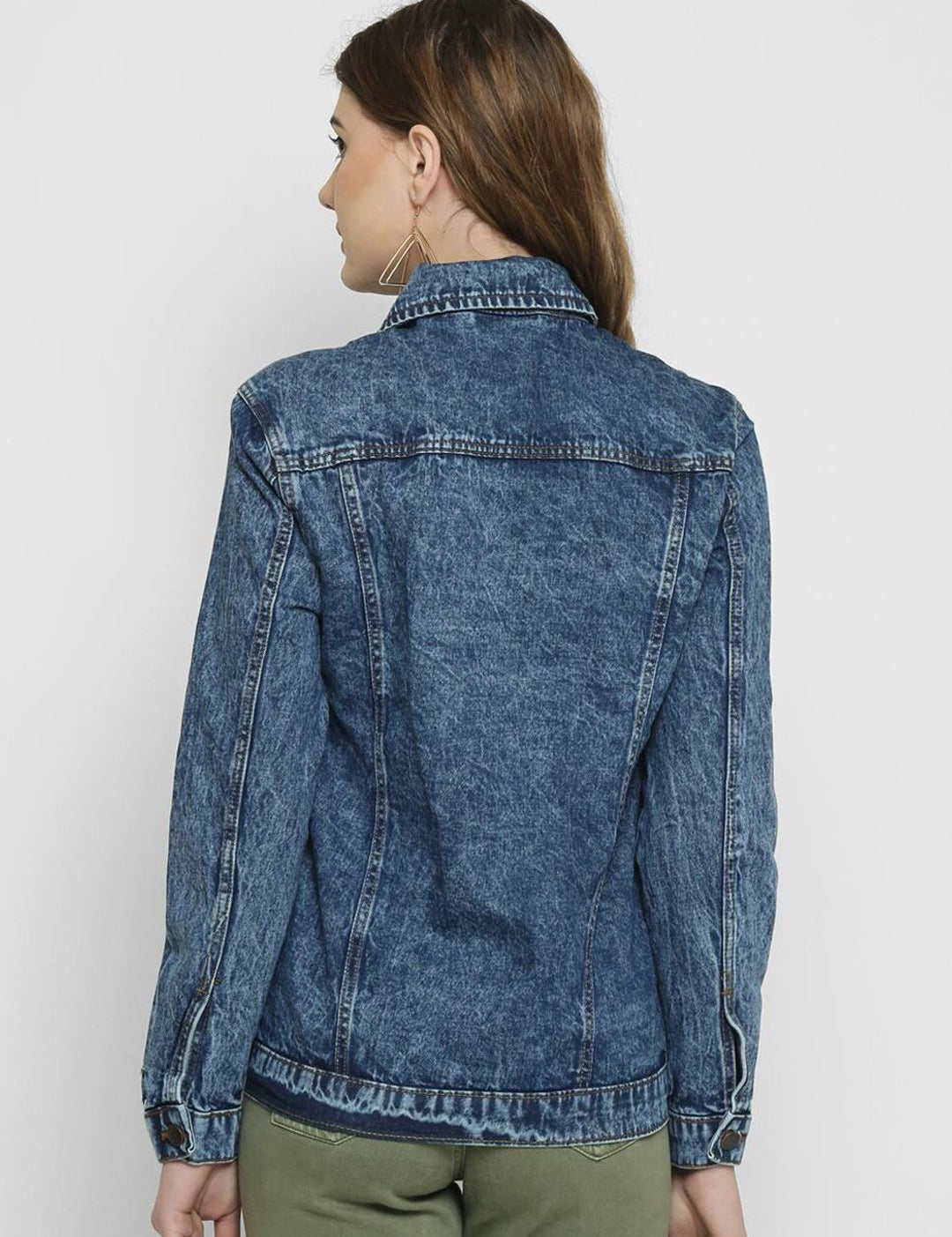 Kotty Women Blue Solid Denim Jacket