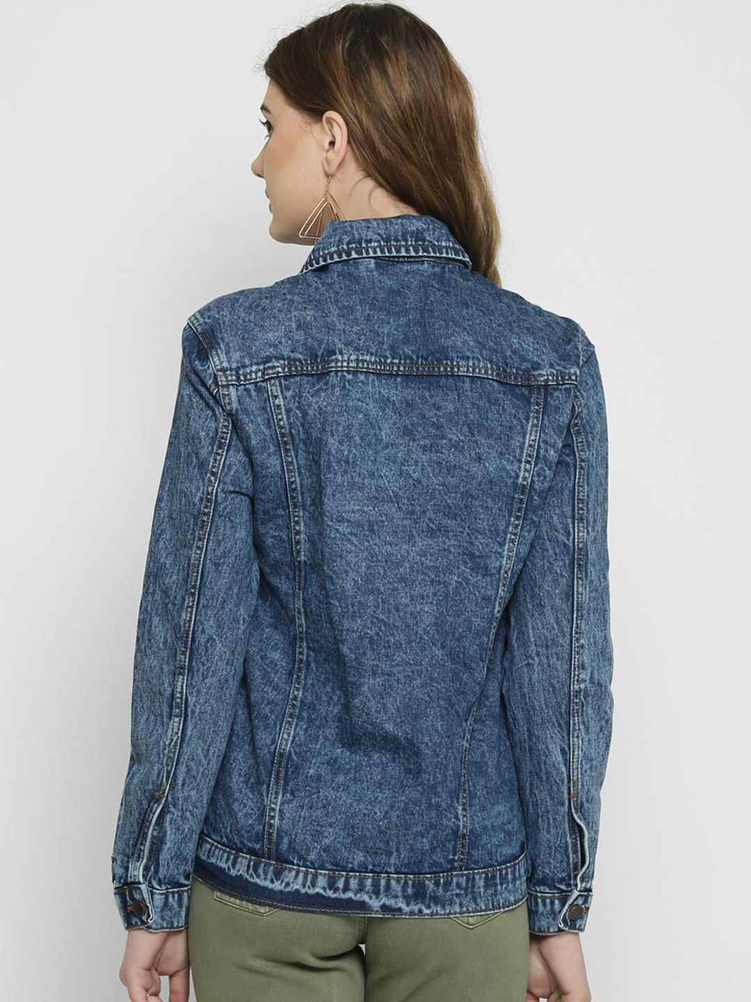 Kotty Women Blue Solid Denim Jacket
