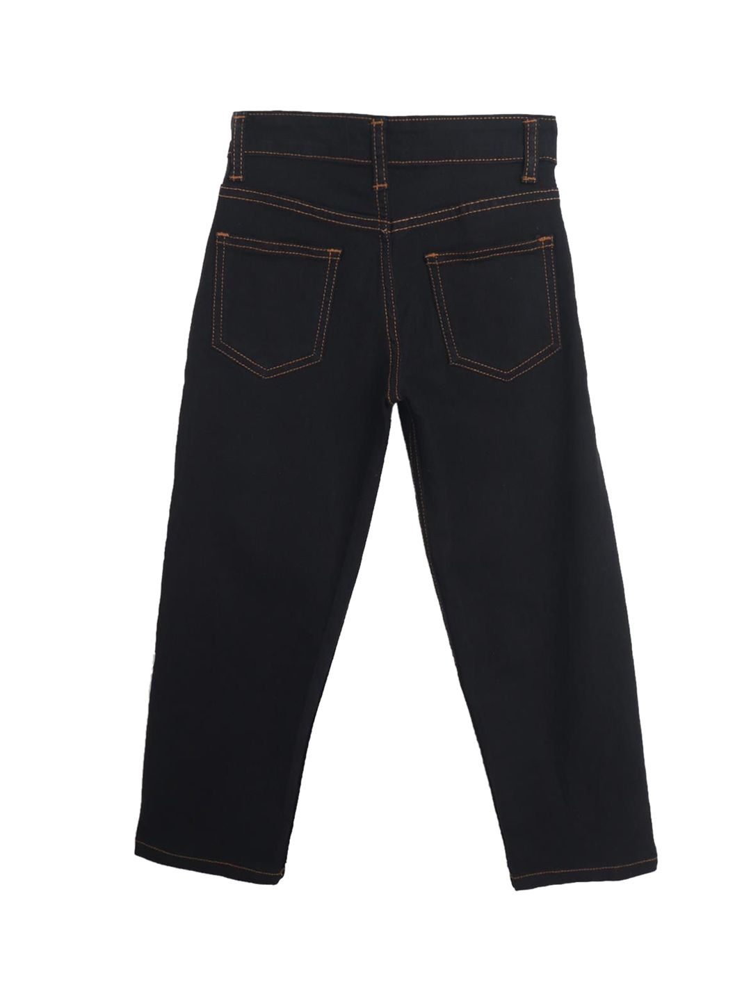 Kotty Girls Black Mid-Rise Clean Look Cotton Stretchable Jeans