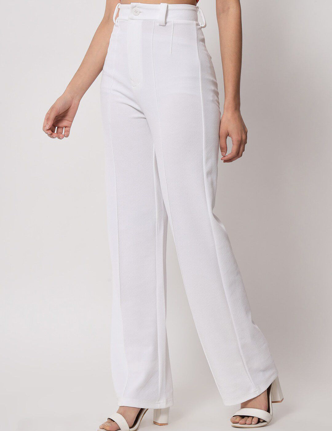 KOTTY BIZwear Women Relaxed Straight Leg Straight Fit High-Rise Easy Wash Trousers