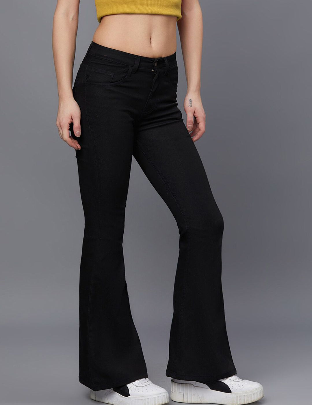 Kotty Women Black Jean Bootcut Stretchable Jeans