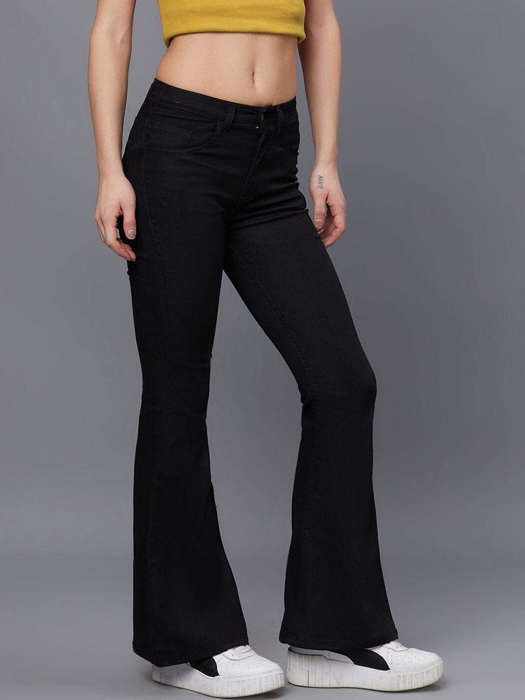 Kotty Women Black Jean Bootcut Stretchable Jeans