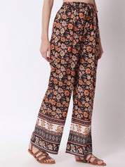 Kotty Women Floral Printed Relaxed High-Rise Easy Wash Trousers