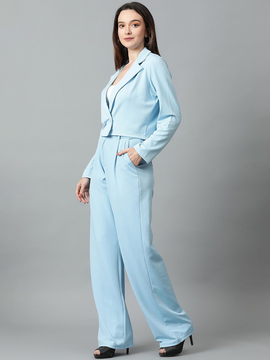 KOTTY BIZwear Basics Notched Lapel Collar Blazer With Trousers