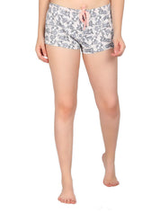 Kotty Women Cream-Coloured & Grey Lounge Shorts KTTSLEEPSHORTS218