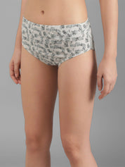 Kotty Women White & Grey Printed Hipster Briefs KTTWOMENSPANTY375