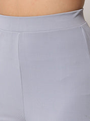 Kotty Women Grey Relaxed Straight Leg Straight Fit High Rise Easy Wash Trouser