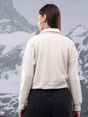 Kotty Women Shirt Collar Crop Sweatshirt