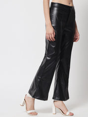 Kotty Women Black Relaxed Flared Trousers