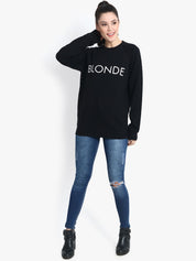 Kotty Women Black Printed Sweatshirt