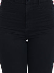 Kotty Women Black Skinny Fit High-Rise Slash Knee Stretchable Jeans