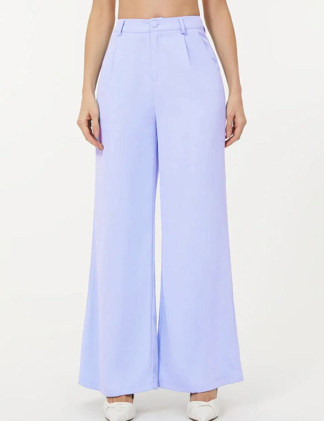 KOTTY Basics Women Relaxed Straight Leg Straight Fit High-Rise Easy Wash Pleated Trousers