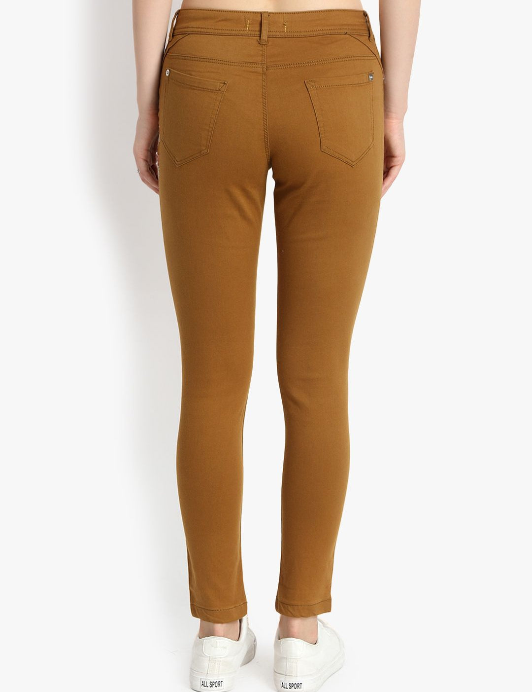 Kotty Women Brown Skinny Fit High-Rise Clean Look Jeans