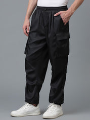 Kotty Men Relaxed Low-Rise Easy Wash Pleated Cargo Trousers