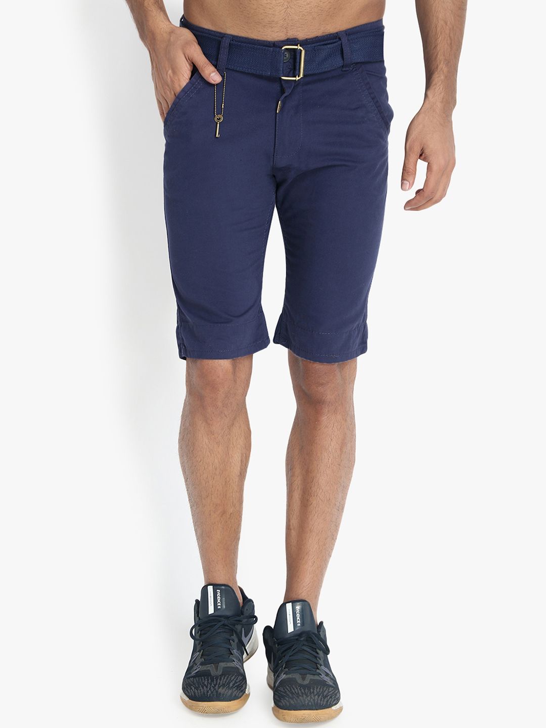 Kotty Men Blue Solid Regular Fit Regular Shorts