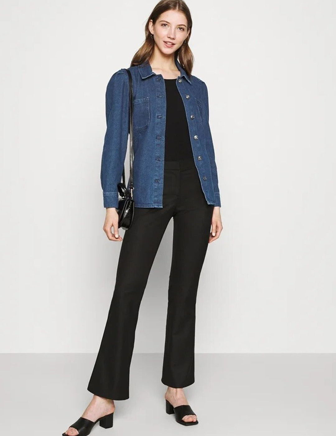 Kotty Women Blue Washed Longline Denim Jacket