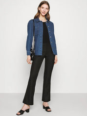 Kotty Women Blue Washed Longline Denim Jacket