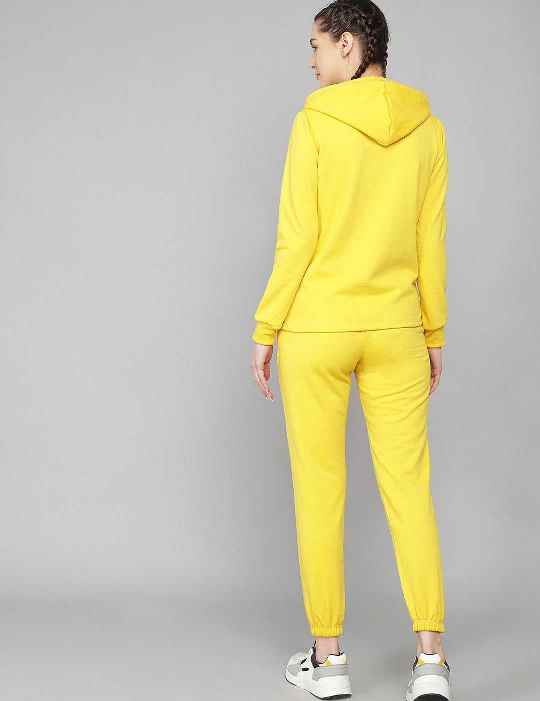 Kotty Woman Yellow Hooded Sweatshirt and Sweatpant Set