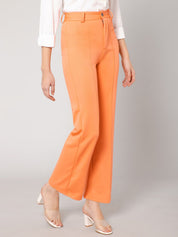 Kotty Women Relaxed Straight Leg Straight Fit High-Rise Easy Wash Trousers
