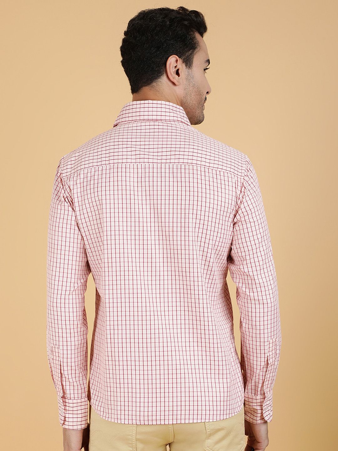 Kotty Men Relaxed Spread Collar Tartan Checked Casual Shirt