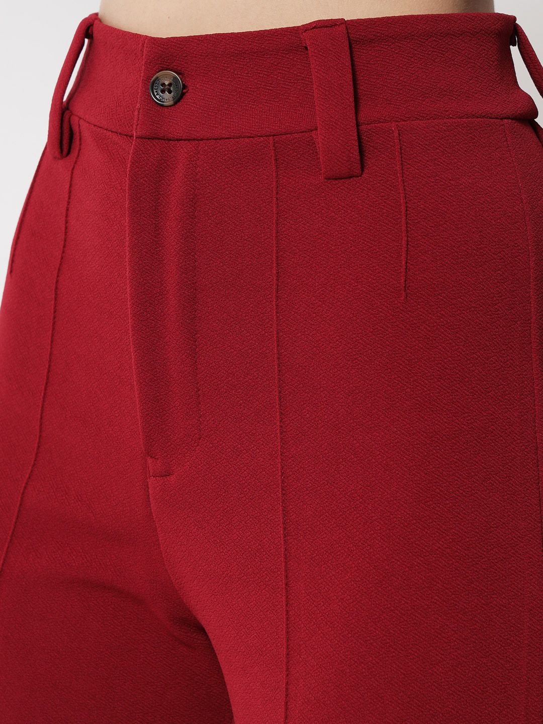 Kotty Women Pack Of 2 Relaxed Straight Leg Fit High-Rise Easy Wash Trousers