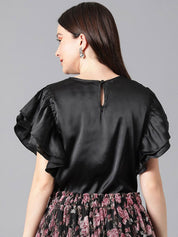 Kotty Flutter Sleeve Satin Top