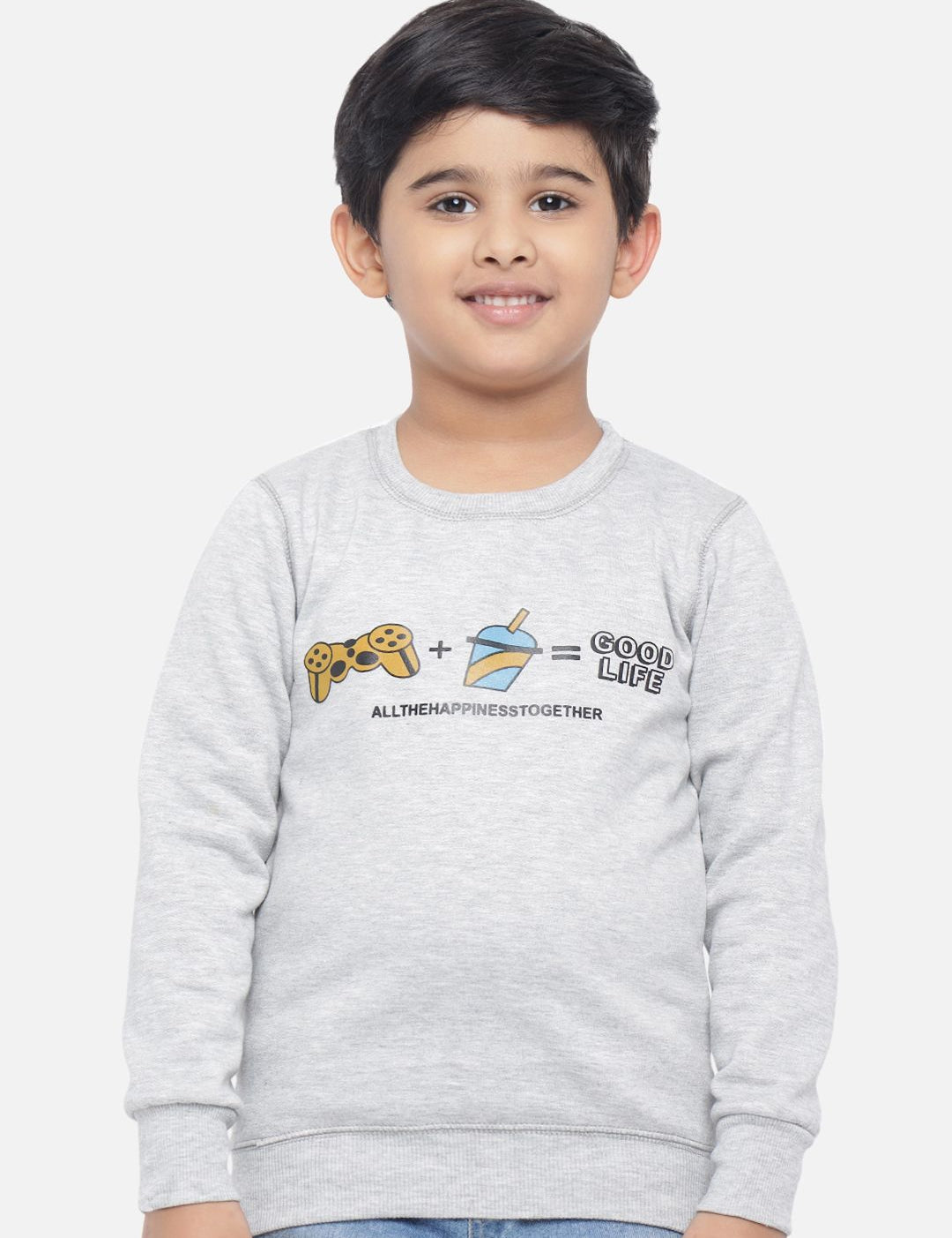 Kotty Boys Grey Printed Sweatshirt