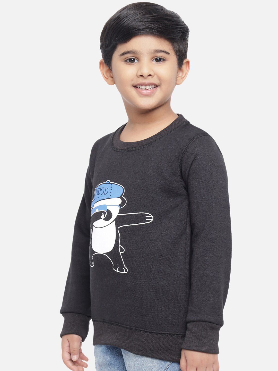 Kotty Boys Charcoal Grey Printed Sweatshirt