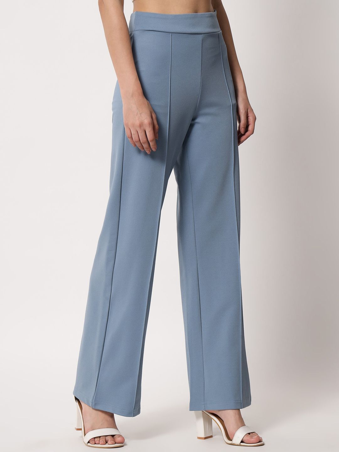 Kotty Women Pack Of 3 Relaxed Straight Leg Fit High-Rise Easy Wash Trousers