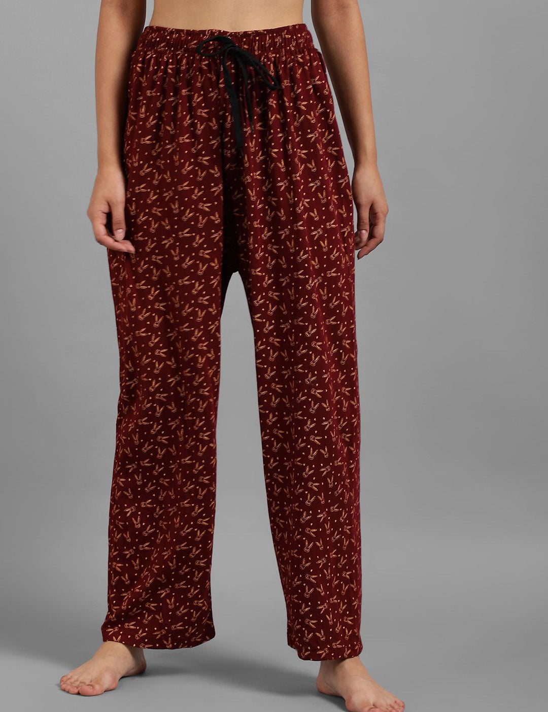 Kotty Women Maroon Printed Lounge Pants