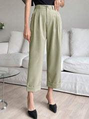 Kotty Women Relaxed Straight Leg Straight Fit Easy Wash Parallel Trousers