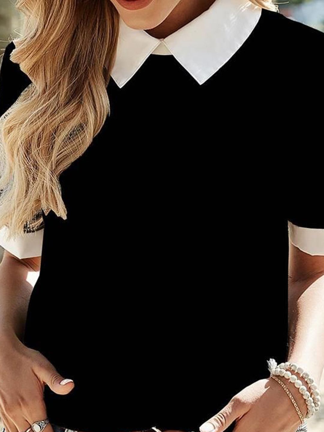 Kotty Shirt Style Solid Cotton Top