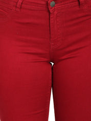 Kotty Women Maroon Skinny Fit High-Rise Clean Look Stretchable Jeans