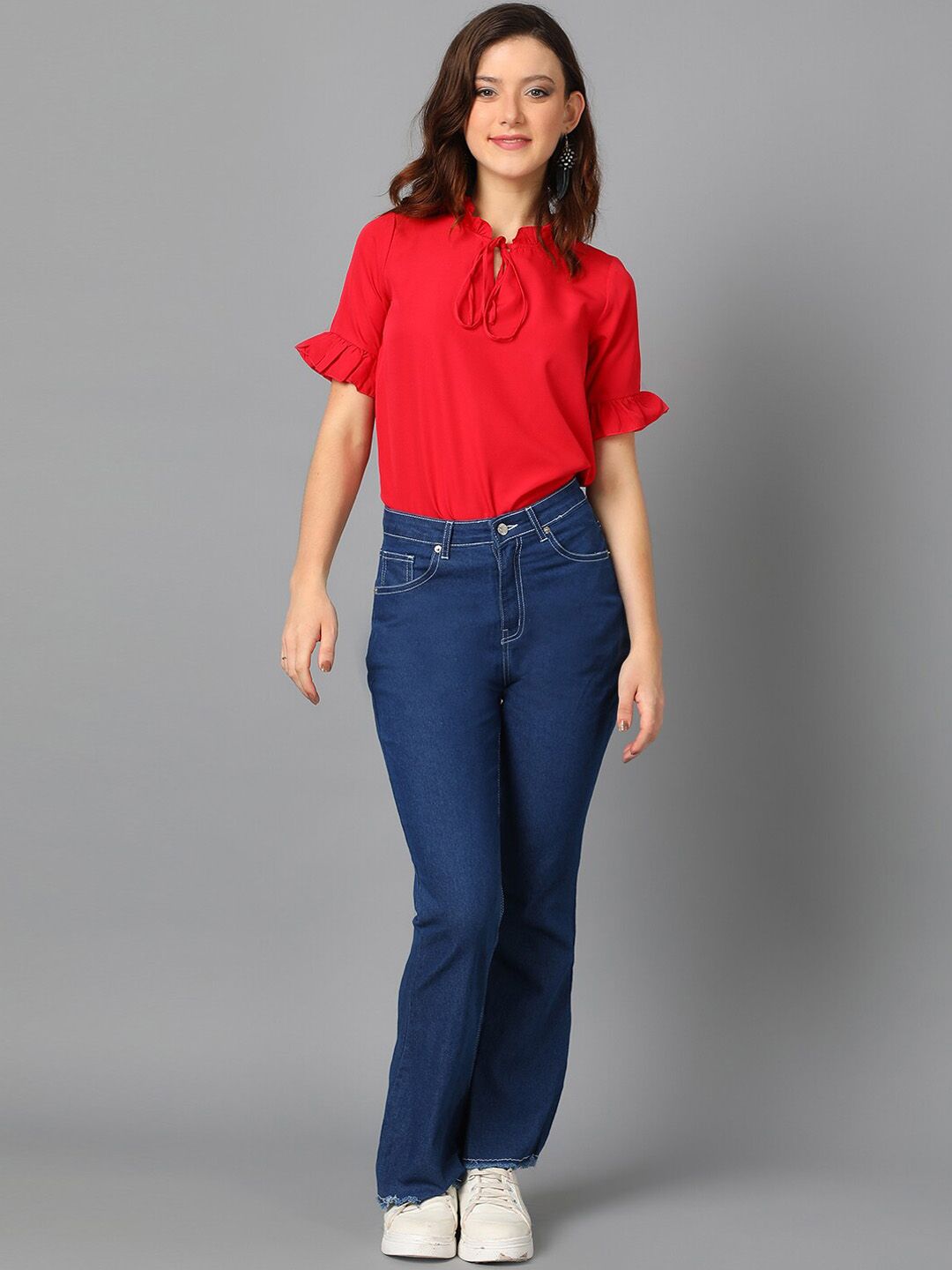 Kotty Blue Women Jean Bootcut High-Rise Clean Look Stretchable Jeans