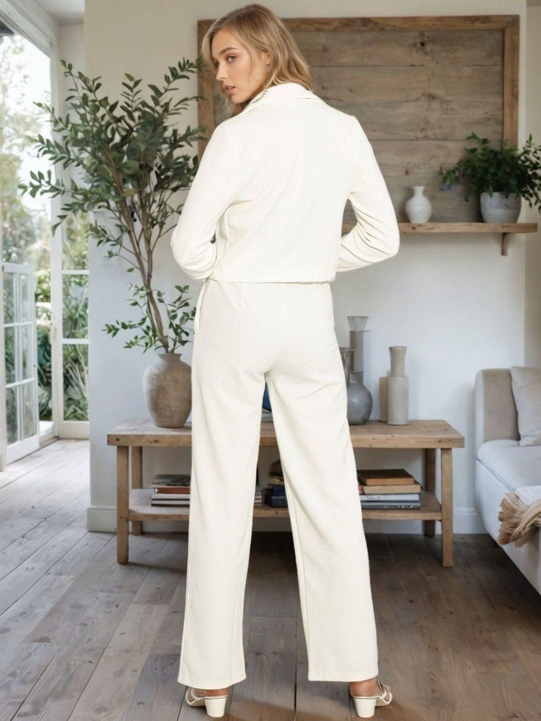 Kotty Lapel Collar Long Sleeves Coat With Trouser 