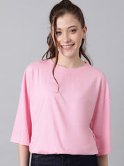 KOTTY Basics Basics Round Neck Drop-Shoulder Sleeves Oversized T-shirt