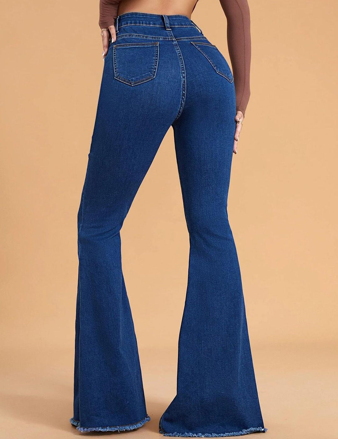 Kotty Women Flared High-Rise Low Distress Stretchable Jeans